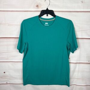 REI Coop T-Shirt Mens M Green Crew Neck Active Top Short Sleeve Solid Quick Dry